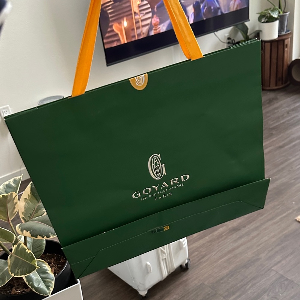 Goyard Forest Green Bag with Mustard Handles